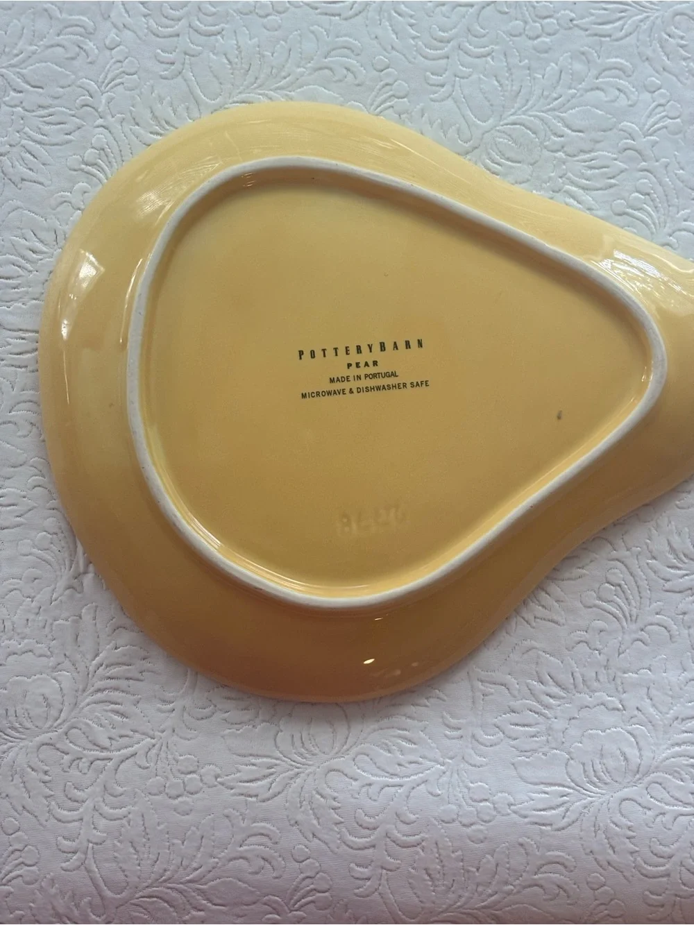 Set of 4 Vintage Pottery Barn Yellow-Orange Pear-Shaped Ceramic Serving Plates